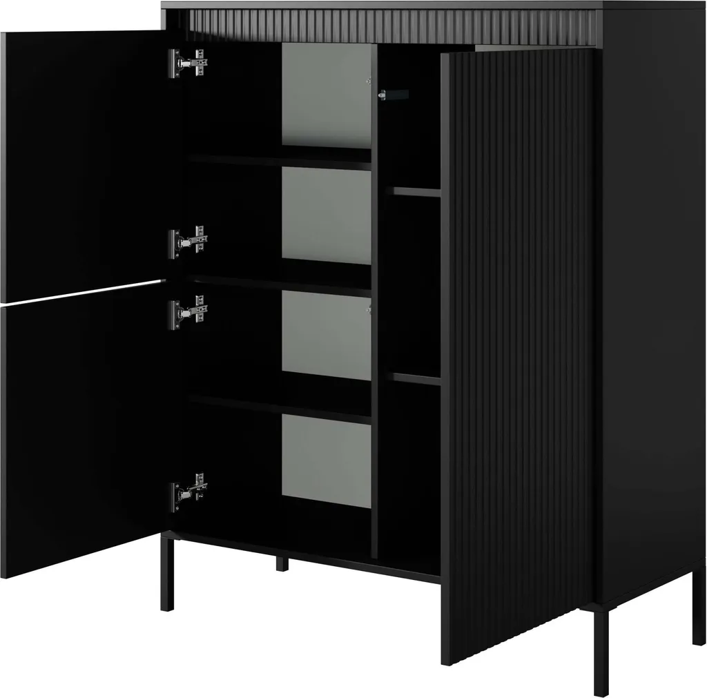 Meuble de Rangement Salon Noir 103cm - Buffet Idéal pour Petits Espaces