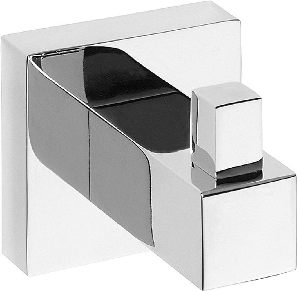 META Kleiderhaken Messing Chrom poliert 55x55x50 mm für Bad & Küche >> zum Bohren oder Kleben