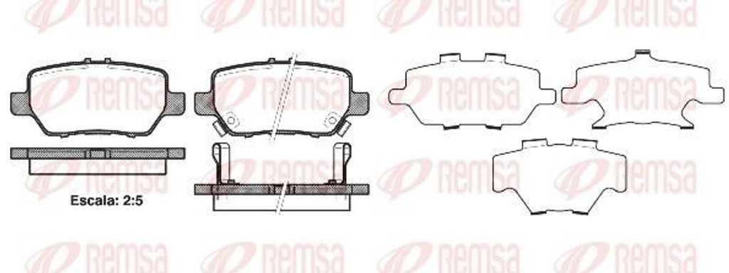 REMSA Bremsbeläge Satz Hinten Bremsklötze für HONDA LEGEND IV (KB) 1168.02