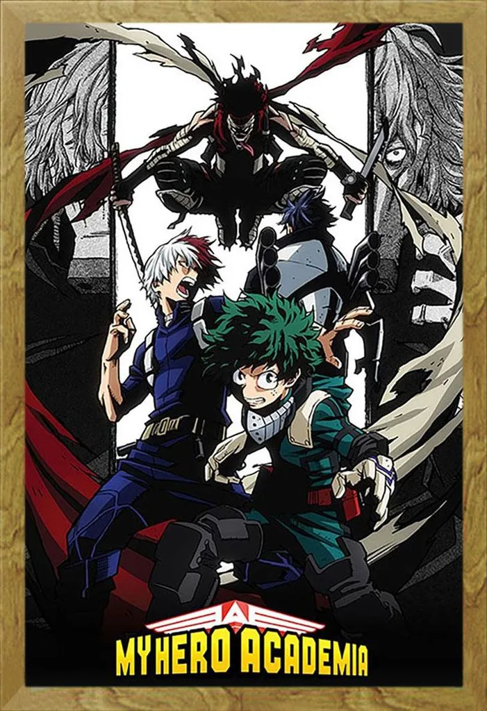 Quadro Stain My Hero Academia | Cornice Legno Rovere e Plexiglass 61x91