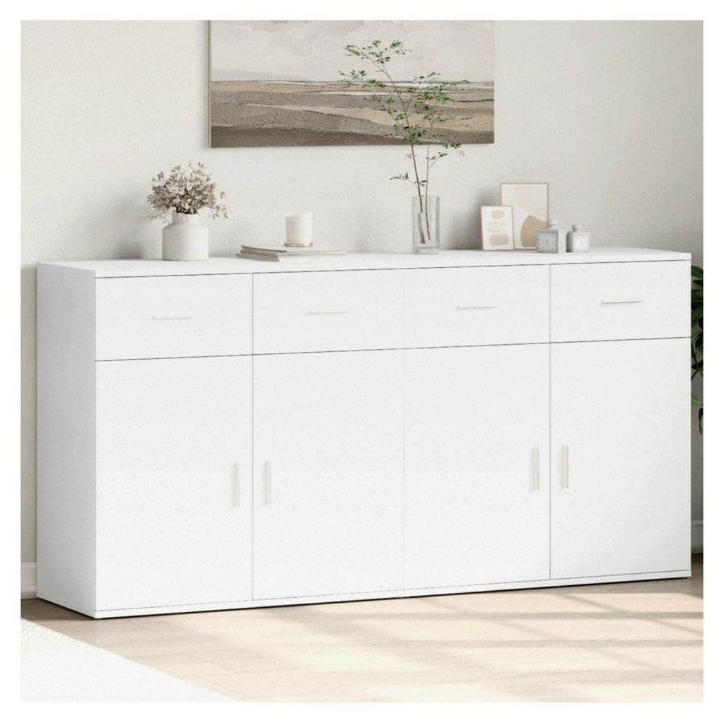 Schränke & Aufbewahrung, Buffets & Sideboards, 2 Stück, Weiß, 79 x 38 x 80 cm, Holzwerkstoff