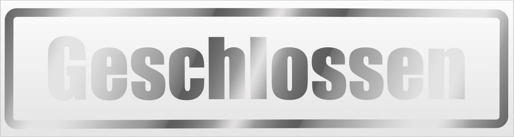 Kiwistar Geschlossen Magnetschild Schild magnetisch - 20cm Chrom - Magnetfolie für Auto PKW Kfz