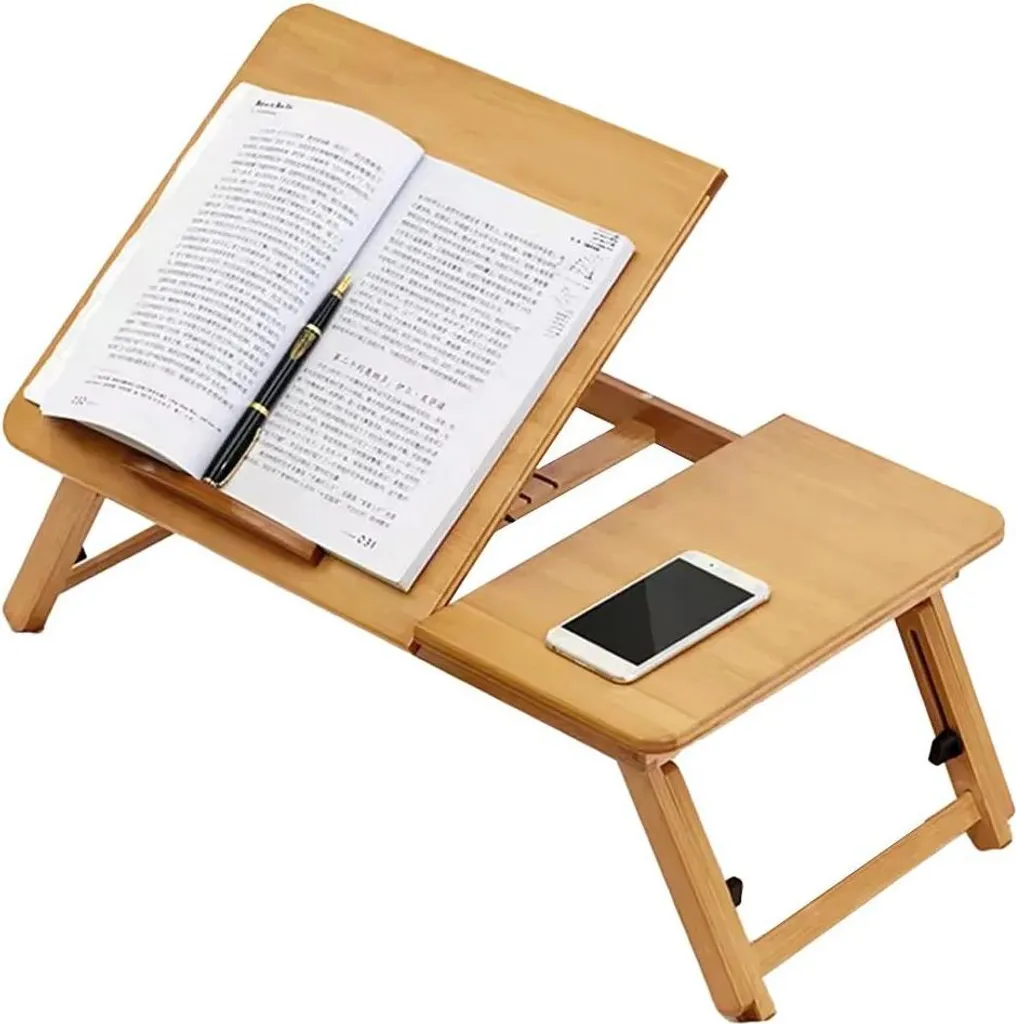 Table d'ordinateur portable en bambou pliable et ergonomique de 2,3 kg
