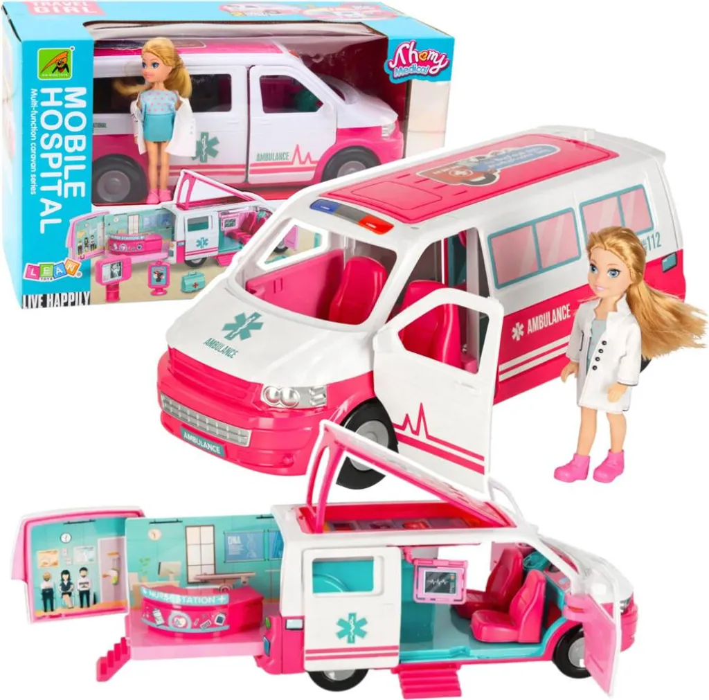 Jouet Ambulance Médicale de Poupée 2 en 1 - Clinique Mobile Enfantine
