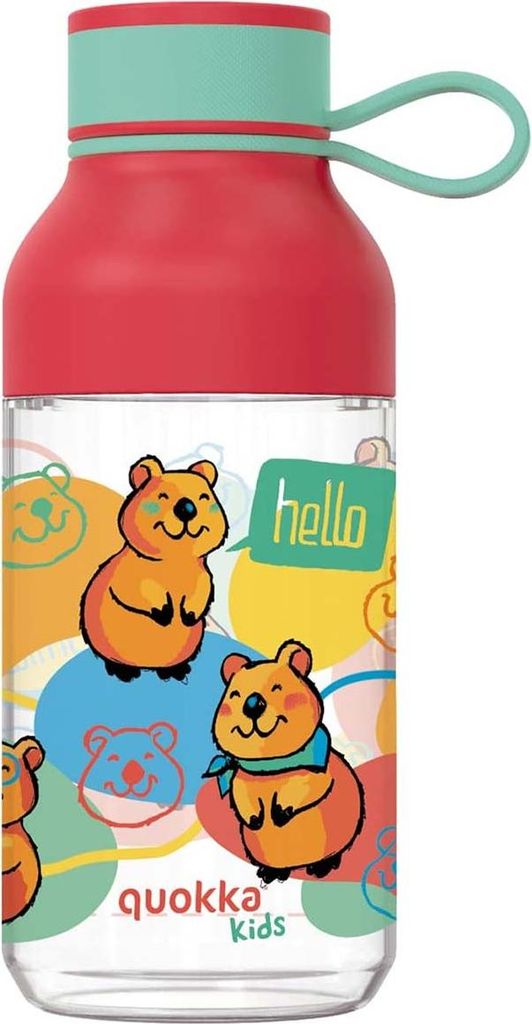 Quokka Kids Ice, Plastikflasche mit Happy Loop, 430ml, Produktbild 