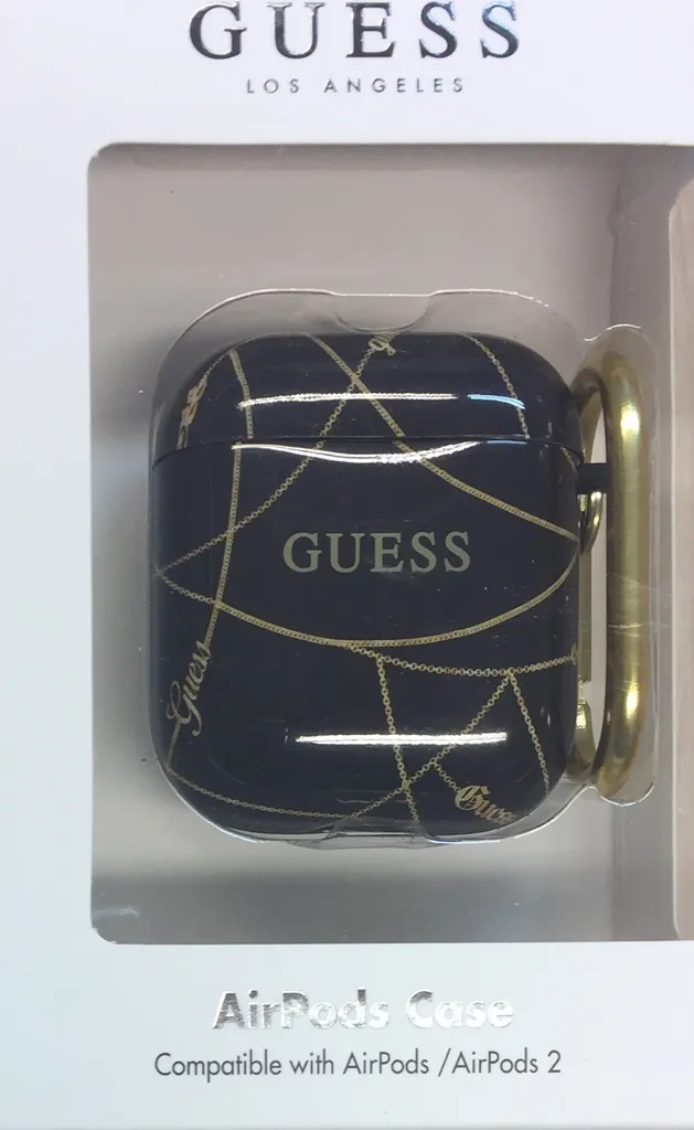 Guess Guaca2Tpuchbk Cover AirPods 1/2: Robusta e Chic Nero/Oro