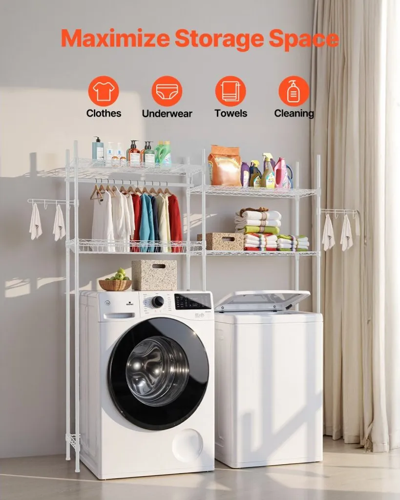 Solution de rangement peu encombrante pour machine à laver 4 plateaux - 3