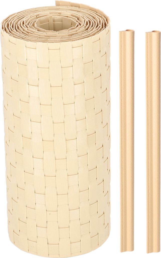 KOTARBAU Sichtschutzstreifen aus Technorattan Solide für Garten und Balkon Beige 19 cm x 255 cm Bioabbaubar Viele Farben Ästhetisch Langlebig P...