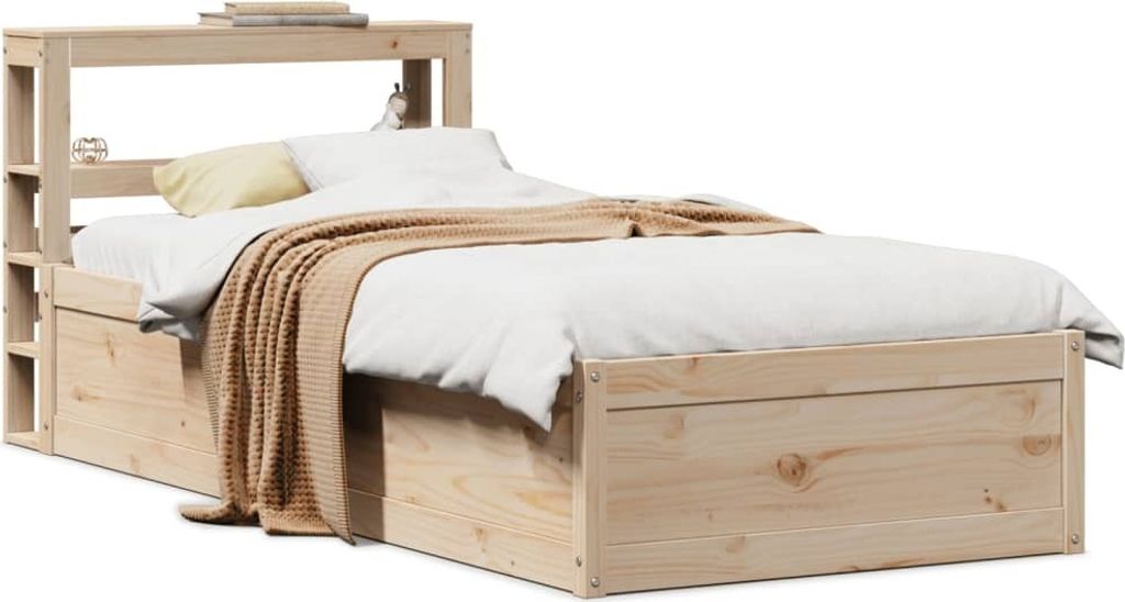 Maison Exclusive - Massivholzbett mit Kopfteil 75x190 cm Kiefer