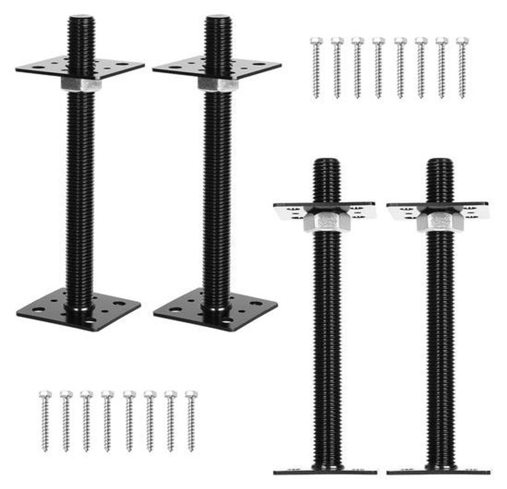 Flexibele hoogte, tuinpaalsteun, zwart, 30-250 mm, 4PCS