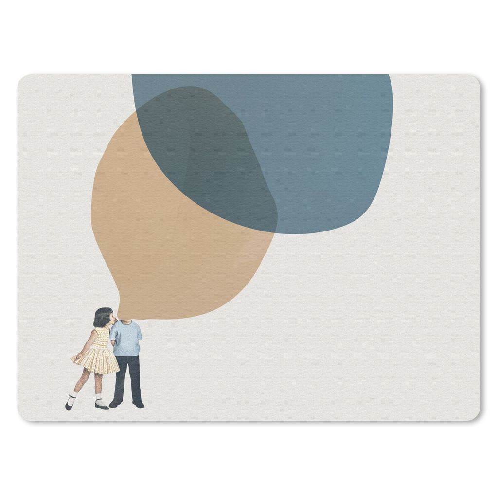 MuchoWow Mauspad Mousepad Wolken - Retro - Mädchen 23x19 cm - Mousepads - Maus Mat - Pad - Mausunterlage - Schreibtischunterlage - Mauspad