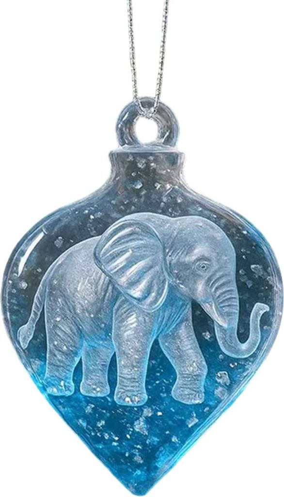 Weihnachtsbaumschmuck, blauer Elefantenanhänger mit Farbverlauf – ein exquisites Weihnachtswunderland-Hängeornament mit tiefer Bedeutung.