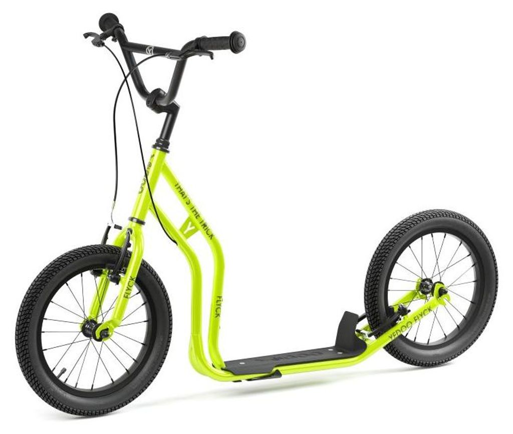 Scooter Yedoo Flyck für Kinder ab 8 Jahren, mit Luftreifen 16/16 und Ständer Limette