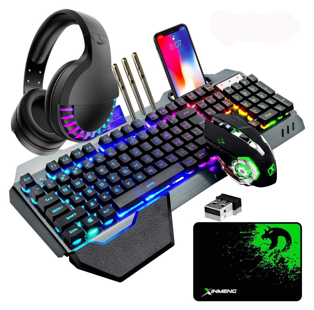 Gaming-Tastatur & Maus & Headset Set,4 in 1,16 RGB Produktbild 