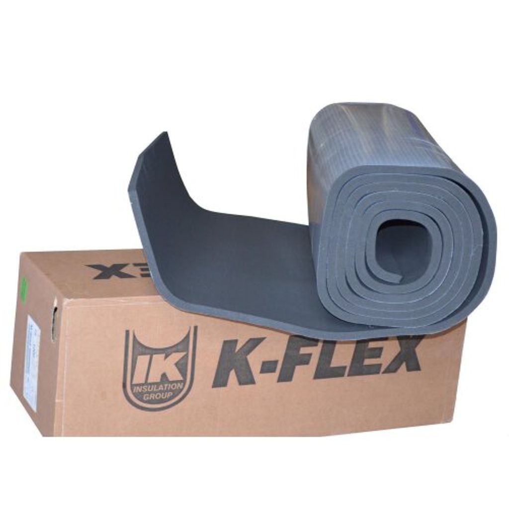 A rolled-up piece of insulation material is placed on top of a cardboard box.