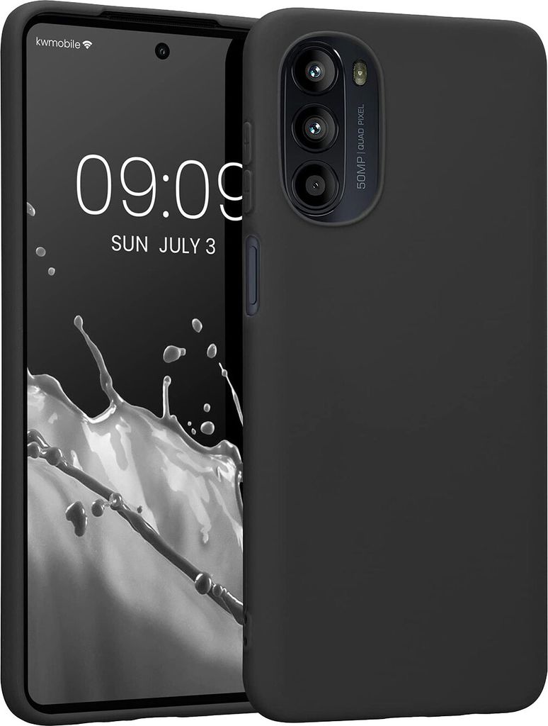 Für Motorola Moto G52 Silikon Schutz Schwarz Handy Tasche Produktbild 