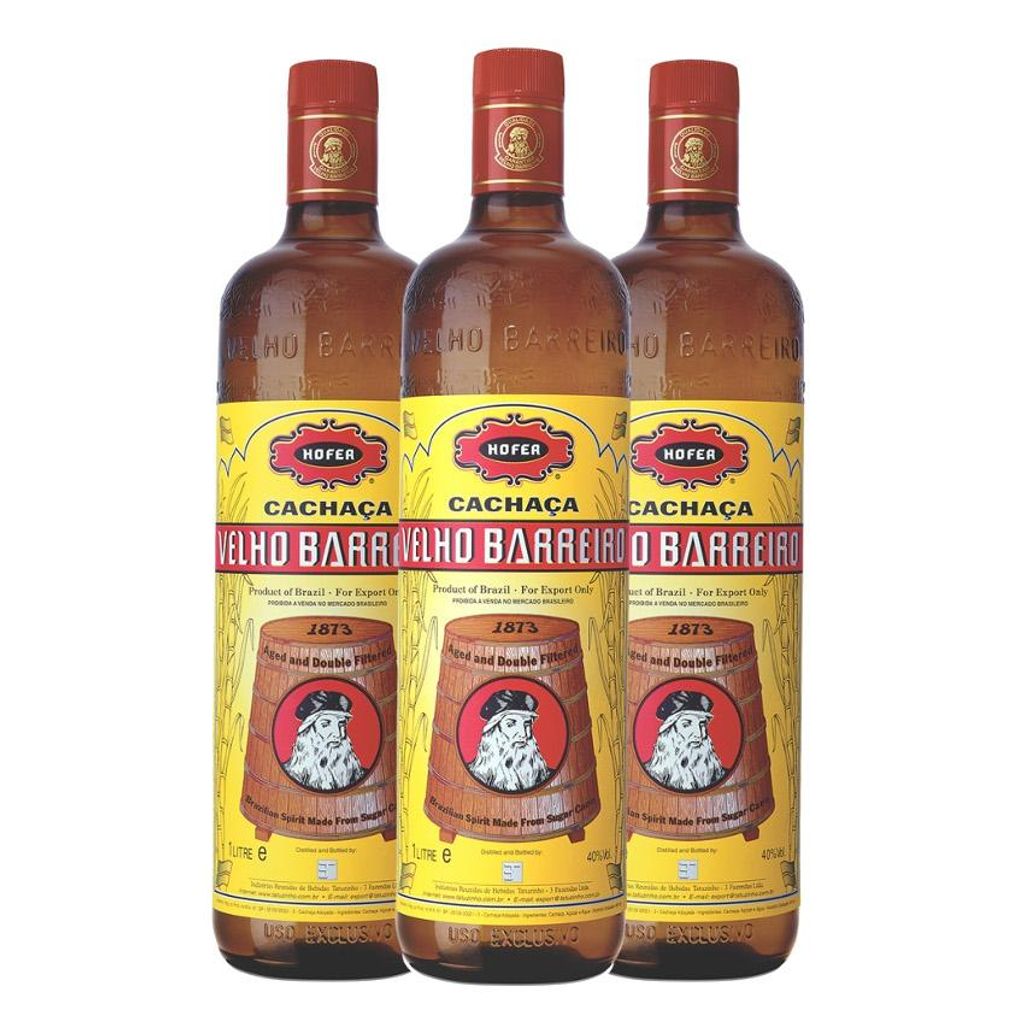 Cachaça VELHO BARREIRO Silver 1L - 3er Sparpack Produktbild 
