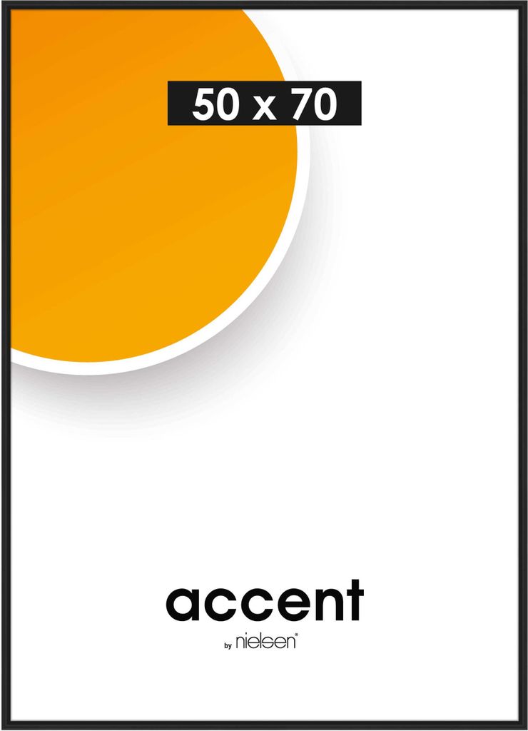 accent by nielsen Kunststoff Bilderrahmen Colorado Uni, 50x70 cm, Schwarz
