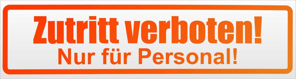 Kiwistar Zutritt verboten nur Personal Magnetschild Schild magnetisch - 45cm Neonorange - Magnetfolie für Auto PKW Kfz