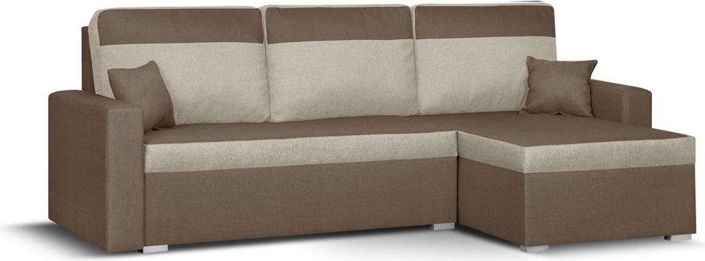 ASTO3 Ecksofa mit Schlaffunktion - Braun/Beige