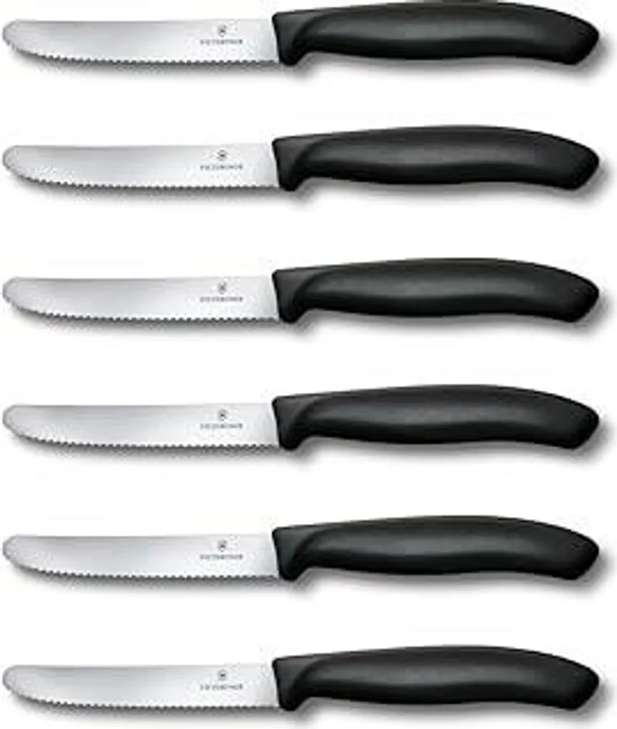 Victorinox Set 6 Coltelli da Colazione e Panini Nero 11cm Swiss