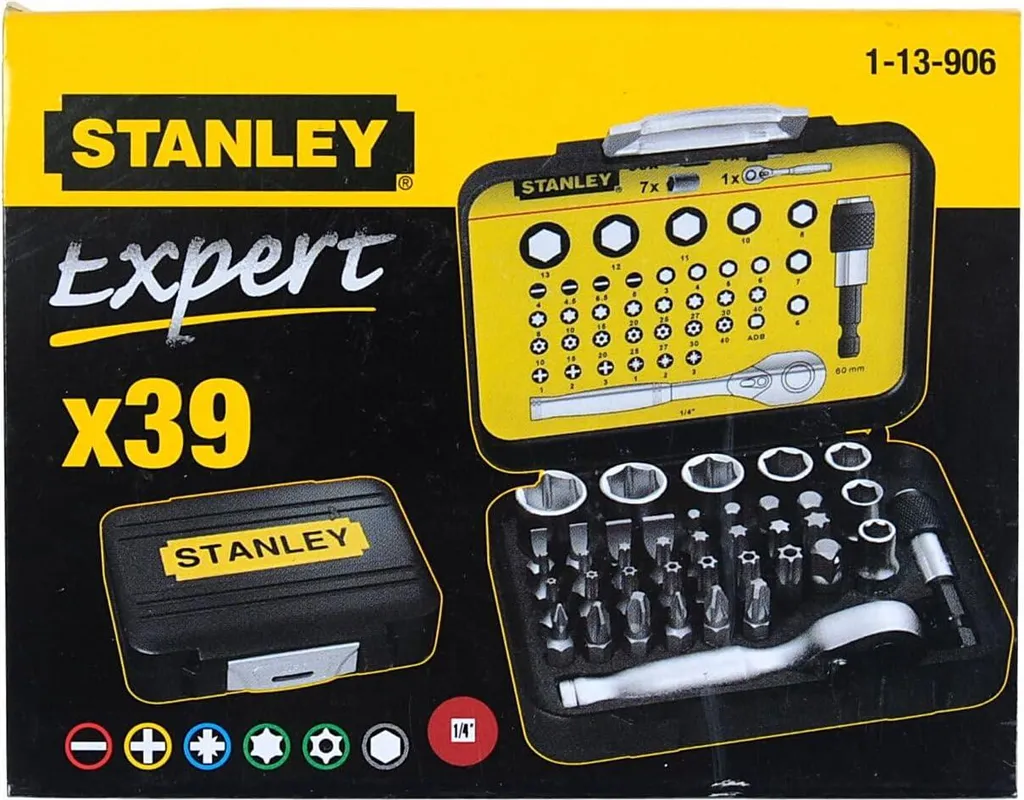 Set de serrage pour espaces restreints Stanley avec mini-cliquet 1/4 - 3