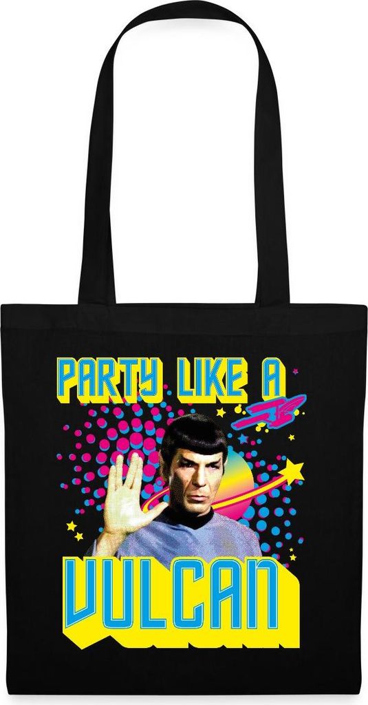 Spreadshirt Star Trek Party Like A Vulcan Geburtstag Stoffbeutel, One size, Schwarz