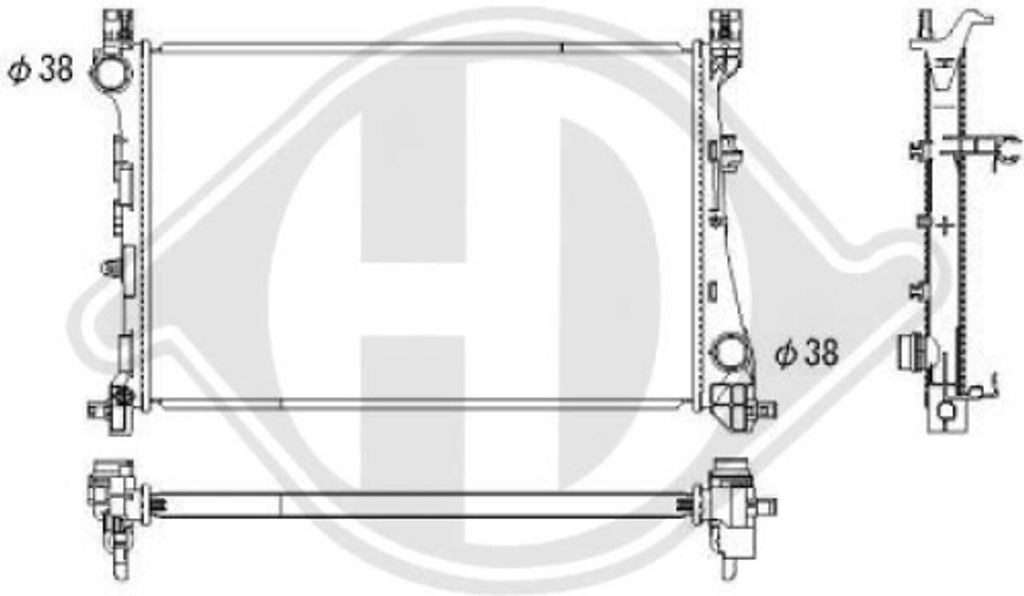 DIEDERICHS DCM2011 Kühler Wasserkühler Motorkühler für FIAT 500L (351, 352)