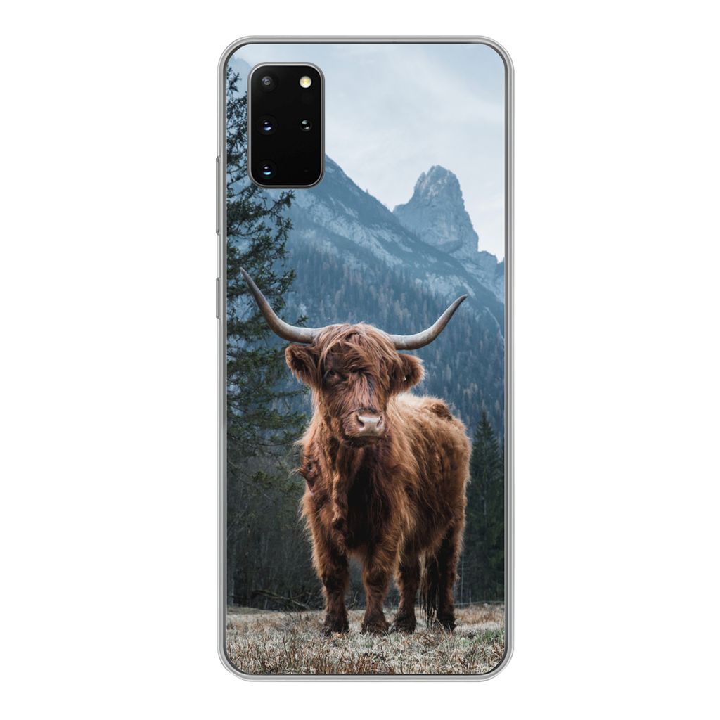 MuchoWow Handyhülle Schutzhülle Hülle für Samsung Galaxy S20 Plus Schottische Highlander - Tiere - Landschaft Silikon Softcase Handy Hülle -...