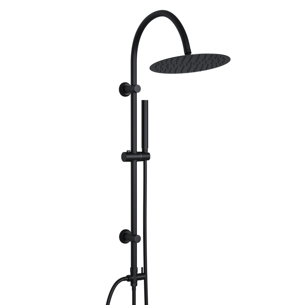 JOHO Whirlpool Duschsäule Edelstahl ohne Mischbatterie Verstellbare Wandlöcher Duschsäule Kopfbrause, U-Form Duschstange, D25cm