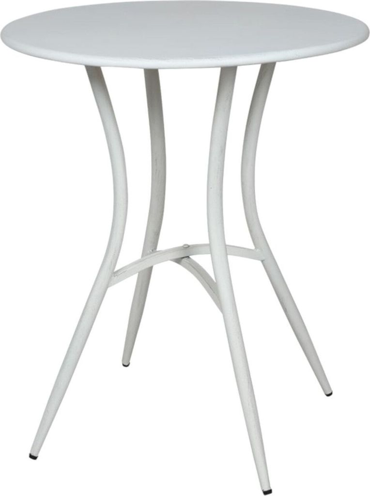 Metalltisch Scandi weiß antik rund 59x72cm Balkontisch Gartentisch Terrasse