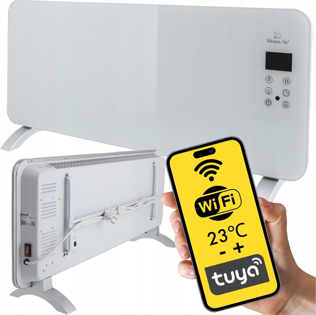 PORTO WiFi 2000W Weißer Konvektorheizer Produktbild 