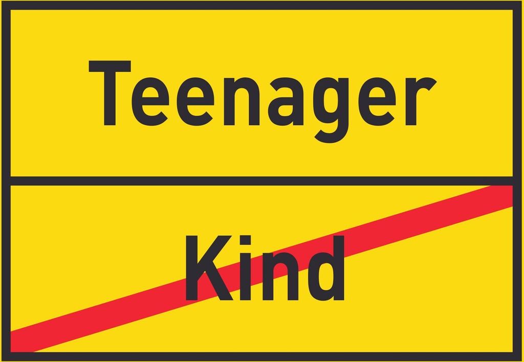 Teenager Kind Schild Ortsschild A0 (841x1189mm)