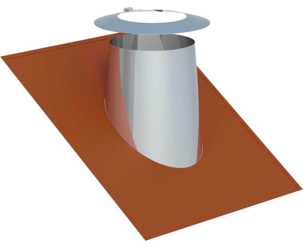 Jeremias DW-ECO 2.0 Dachdurchführung 160mm Elastomerrand ziegelrot Wetterkragen 26-35 Grad Edelstahl Abgassystem für Öl Gas Festbrennstoffe