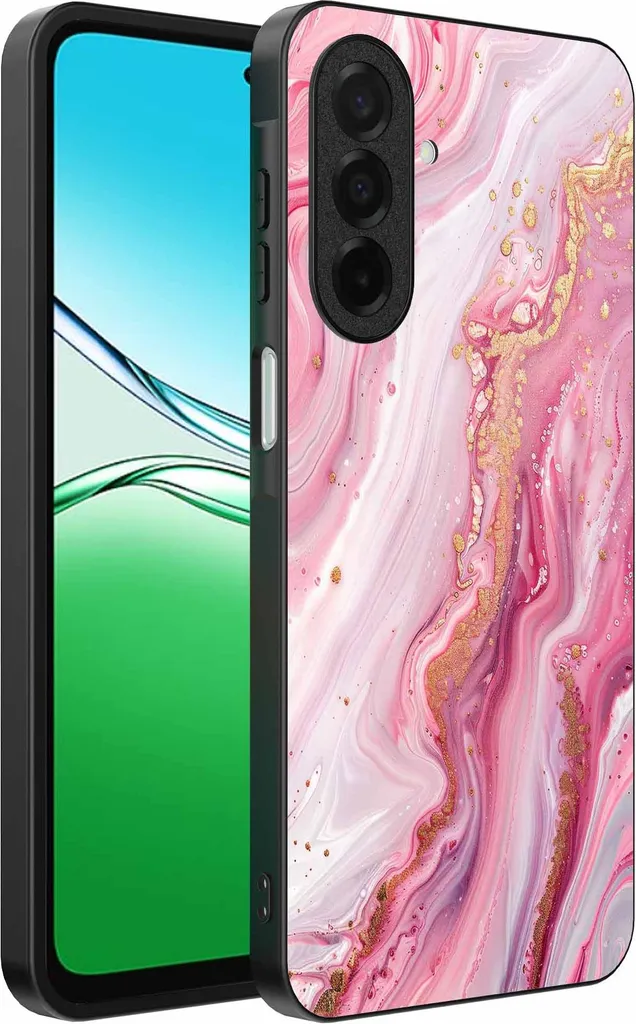 Adatto per Oppo A5 Custodia per telefono con stampa in marmo - Custodia in TPU con design in marmo - Rosa - Smartphonica
