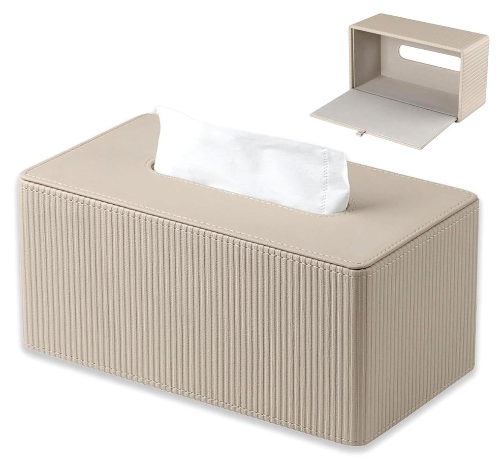 Kosmetiktücherbox, rechteckiger Tissueboxhalter aus Kunstleder, dekorative Taschentuchbox für Zuhause, Badezimmer, Wohnzimmer, Schlafzimmer, Auto...