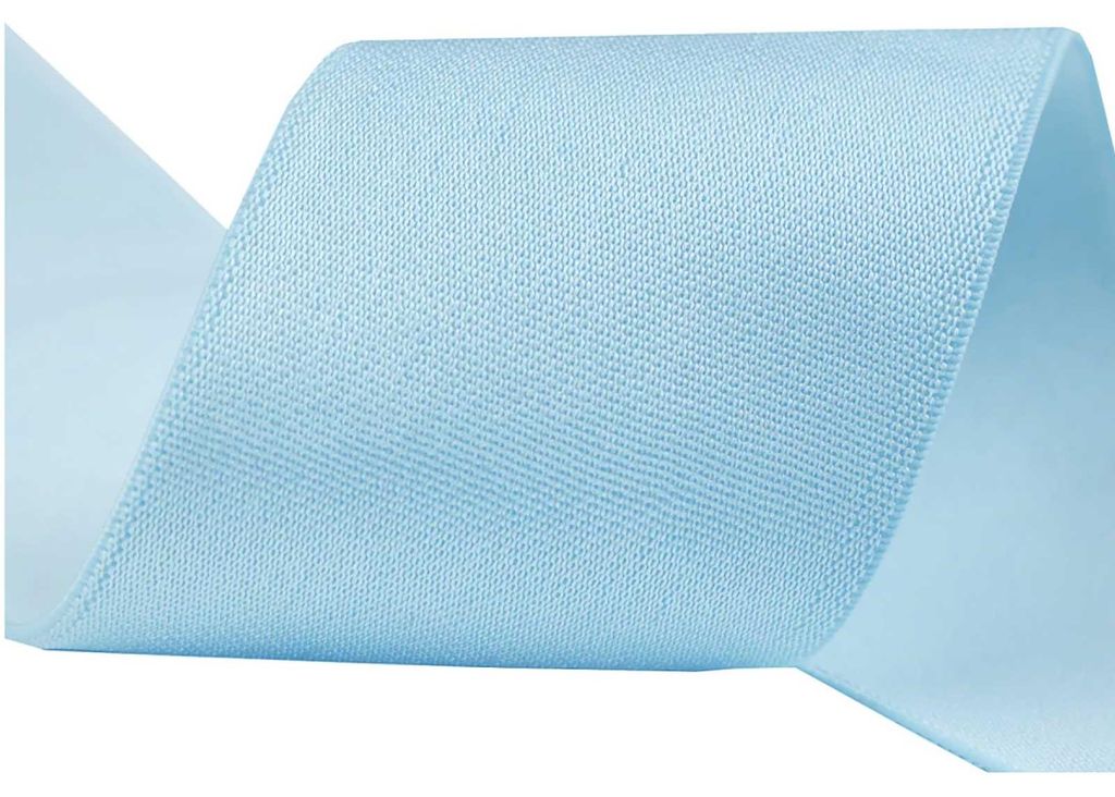 Glanz Satin Gummiband 50mm babyblau