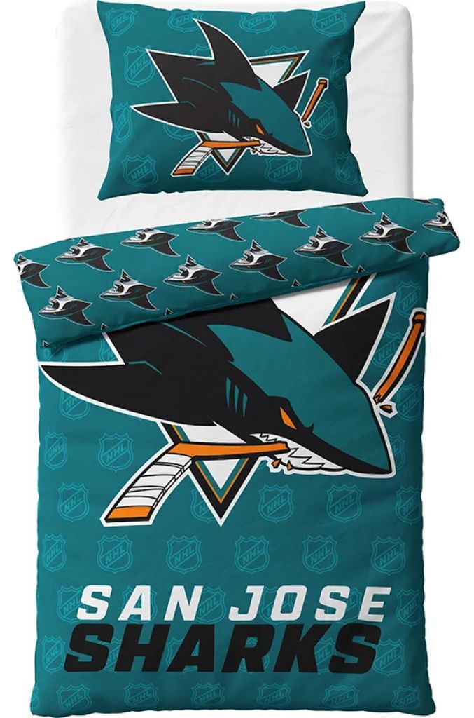 Juego de sábanas del equipo NHL San Jose Sharks. Incluye Imagen del producto 