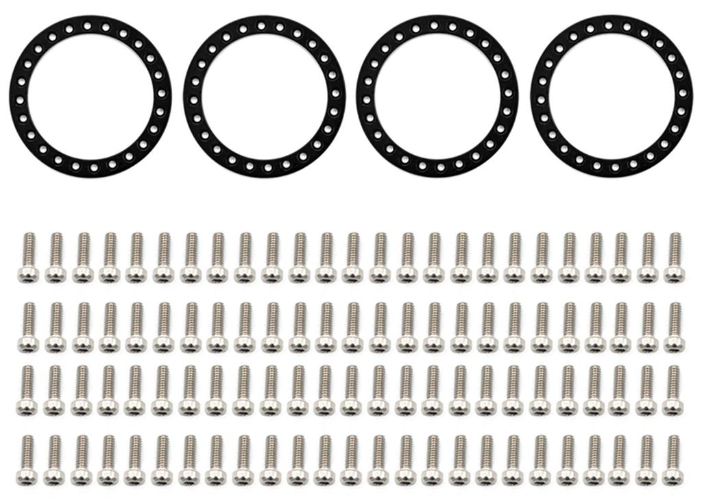 RC Beadlock Felgen-Ersatzring 4 STueCKE Kompatibel mit 1/10 TRX4 SCX10 90046 90047 RC Car 1,9 Zoll Felgen