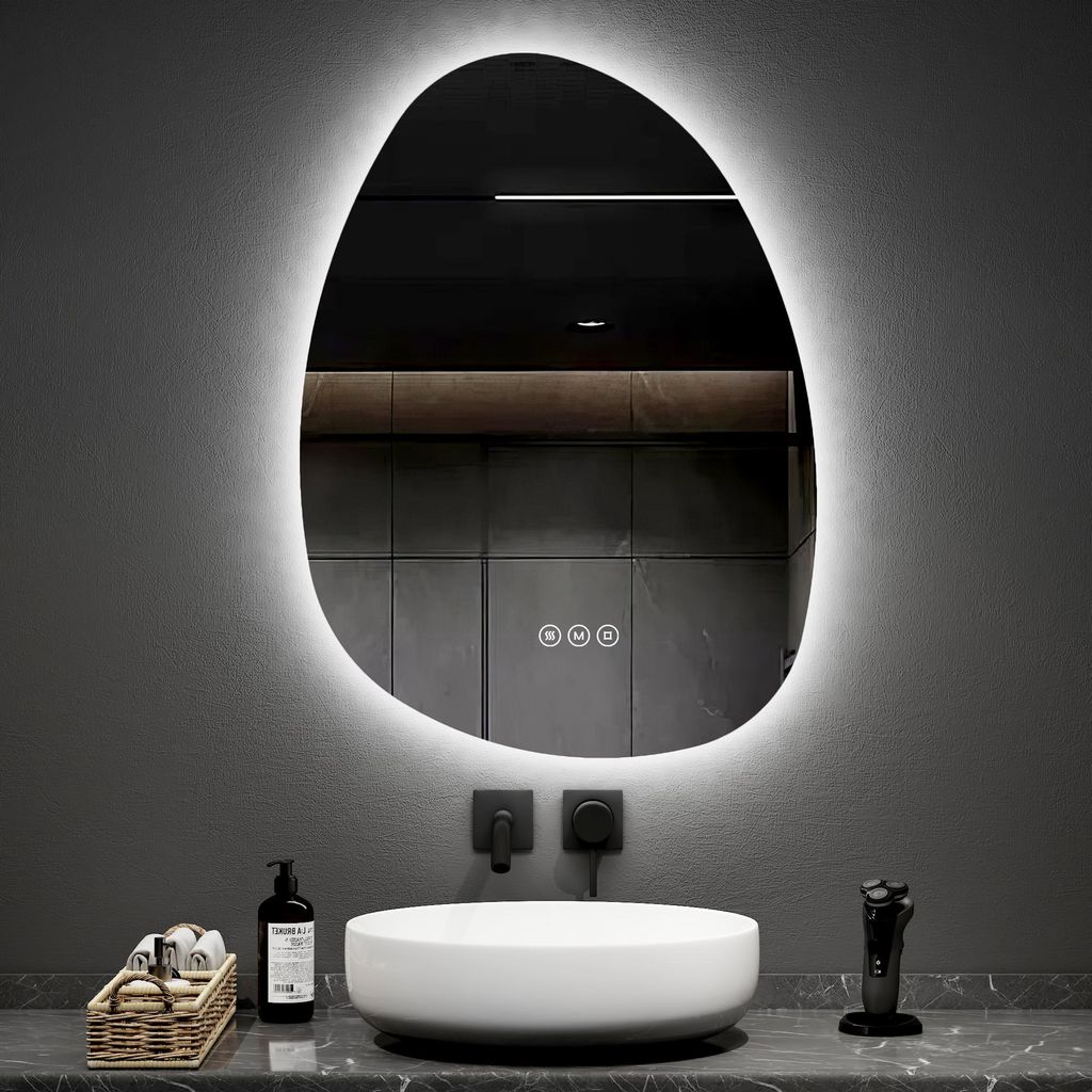EMKE Miroir de salle de bain avec éclairage 75 x 55 cm Image du produit 