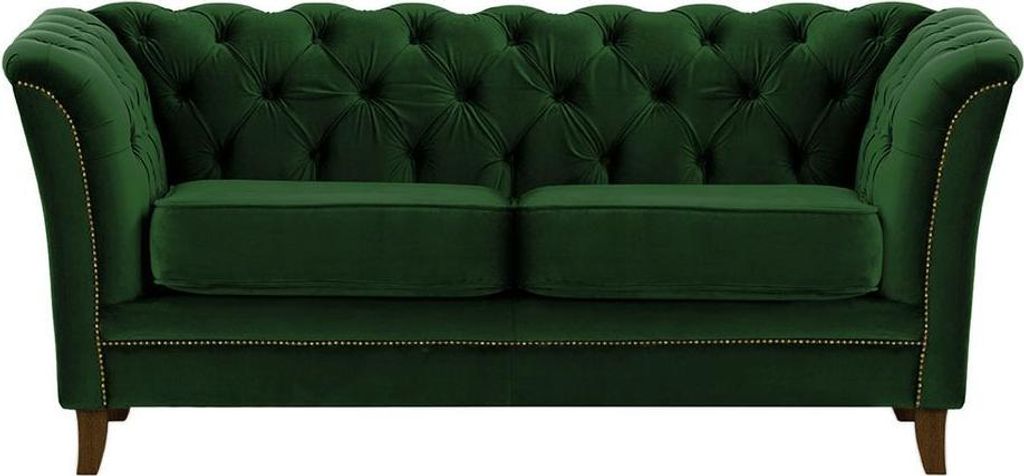 Zweisitzer-Sofa Karin-Velluto 10-dunkle Eiche-rustikales Gold
