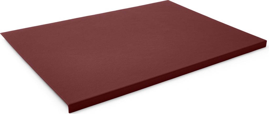 Gewinkelte Schreibtischunterlage Echtes Leder Bordeaux Rot cm 50x35 - Rutschfester Boden - Hergestellt in Italien