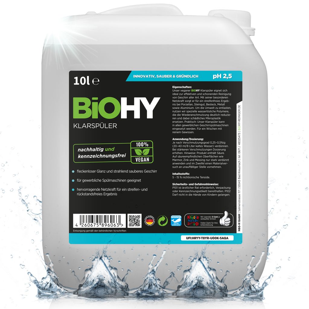 BiOHY Klarspüler + Auslaufhahn, Klarspüler Spülmaschine, Produktbild 