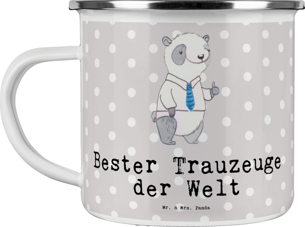 Mr. & Mrs. Panda Emaille Tasse Panda Bester Trauzeuge der Produktbild 