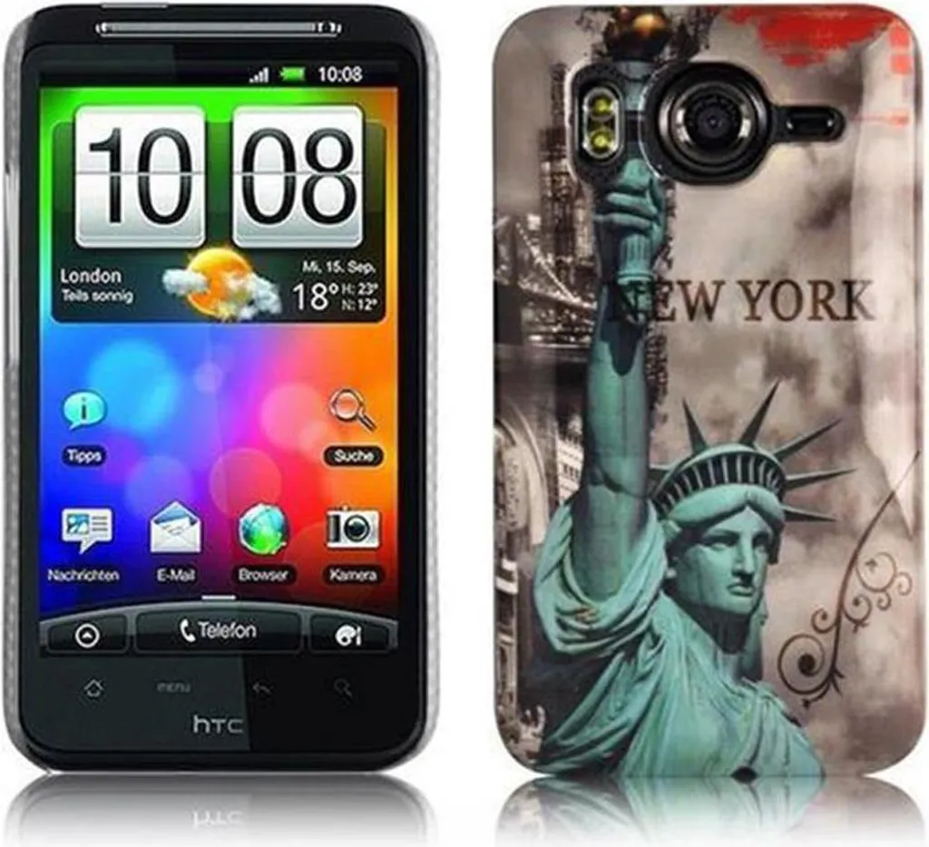 Cadorabo cover per HTC Desire HD cover protettiva in marrone custodia rigida custodia protettiva per cellulare cover case