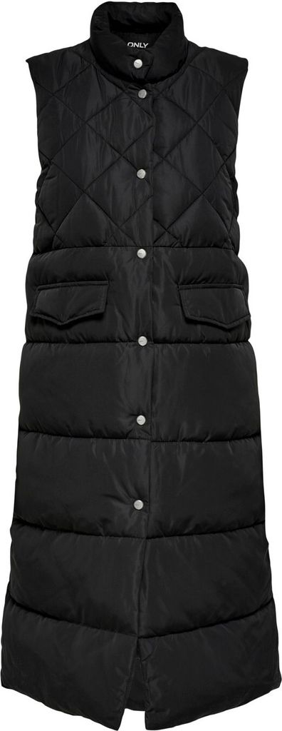 ONLY Lange Puffer Weste Wattierte Stepp Jacke ohne Ärmel und Kapuze ONLSTACY Größe: S