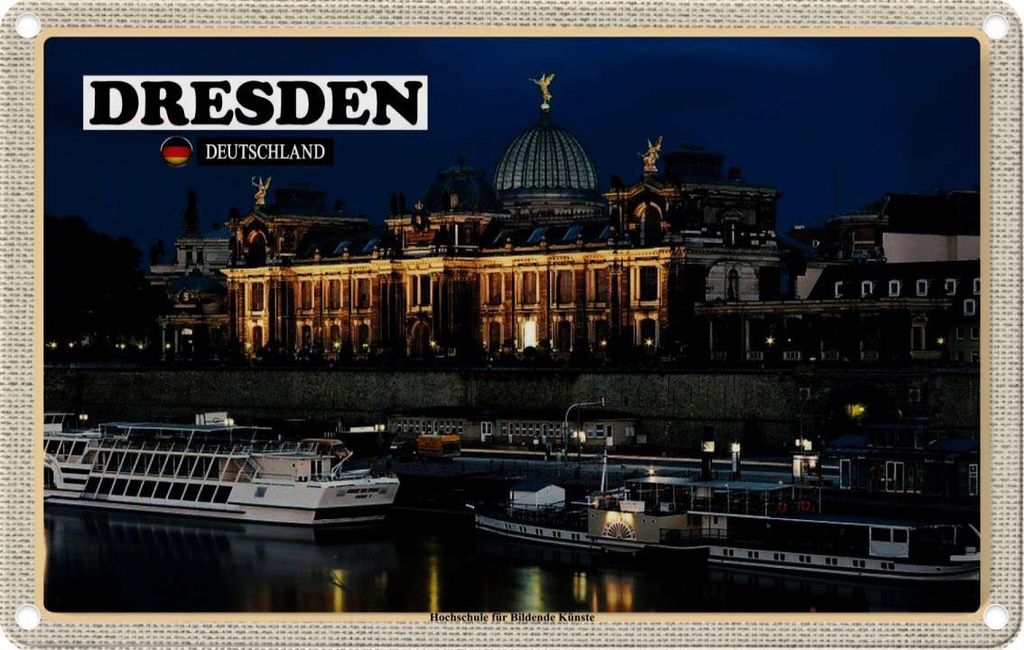 vianmo Blechschild 20x30 cm Dresden Hochschule Bildende Kunst Bildmotiv Reisemotiv Abenteuer Reisen Urlaub