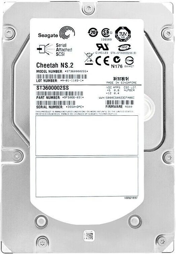 Seagate 600GB 3.5" SAS Cheetah, Serial Attached SCSI (SAS), 600 GB, 3.5", 9,75 W, 6,22 W, 5 - 55 °C