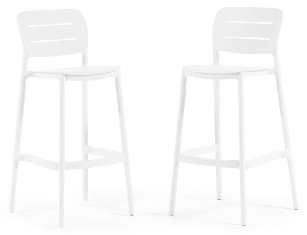 Set mit 2 stapelbaren hohen Outdoor-Barhockern aus Polypropylen mit Glasfaser Fußstütze für Garten, Bar, Restaurant, Küche, Terrasse Dora XL - ...