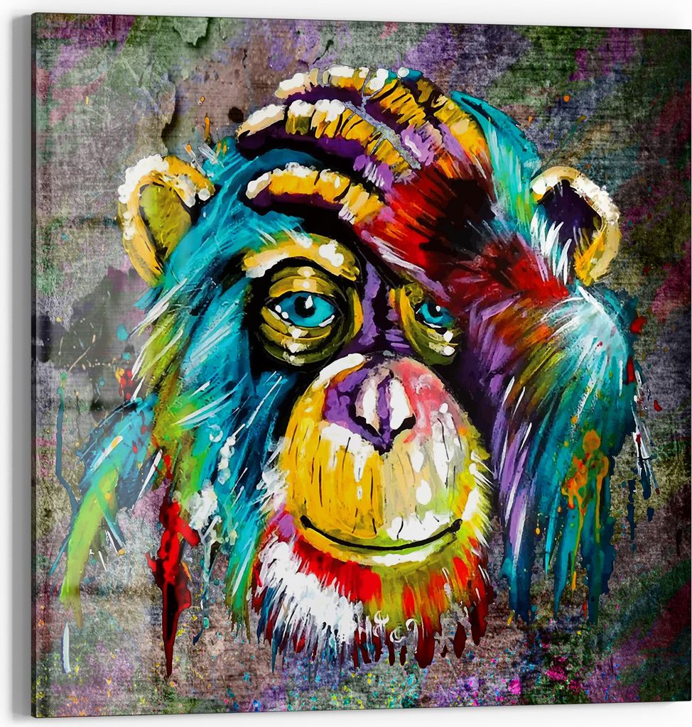 DEQOART Magnettafel Glas 50x50 cm 'Farbenfrohe Stille' beschreibbar Whiteboard Küche